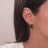 Agate ligne noire | Argent sterling .925 | Boucles d'oreilles à enfiler avec chaîne en pierres précieuses